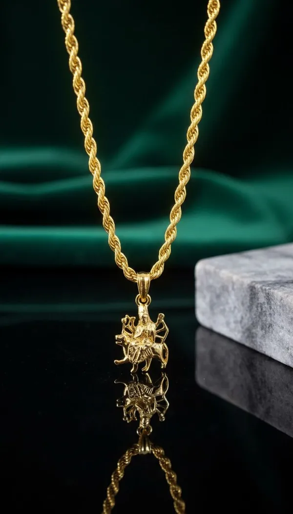 Gold_Stainless_Steel_Mata_Rani_Pendant_Necklace
