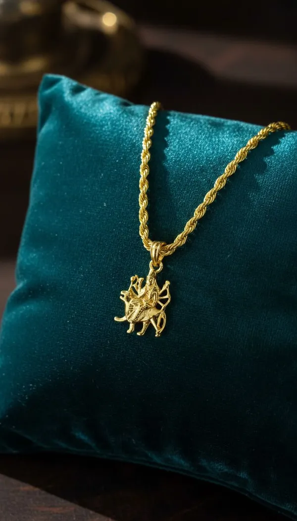 Gold_Stainless_Steel_Mata_Rani_Pendant_Necklace