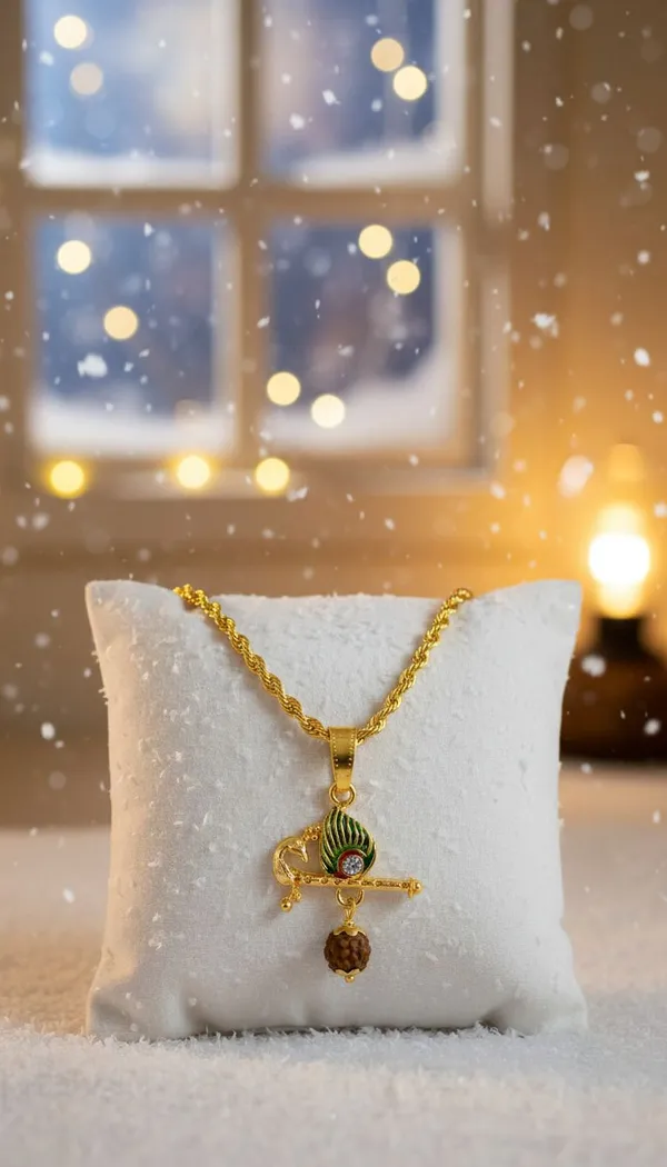 Gold_Stainless_Steel_Krishna_Flute_Mor_Pankh_Pendant_Necklace
