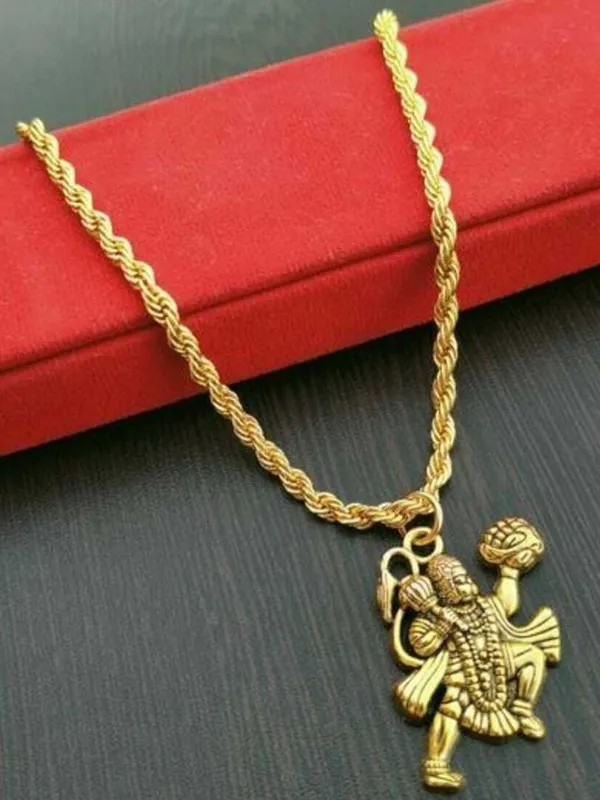 Gold_Stainless_Steel_Hanuman_Pendant_Necklace