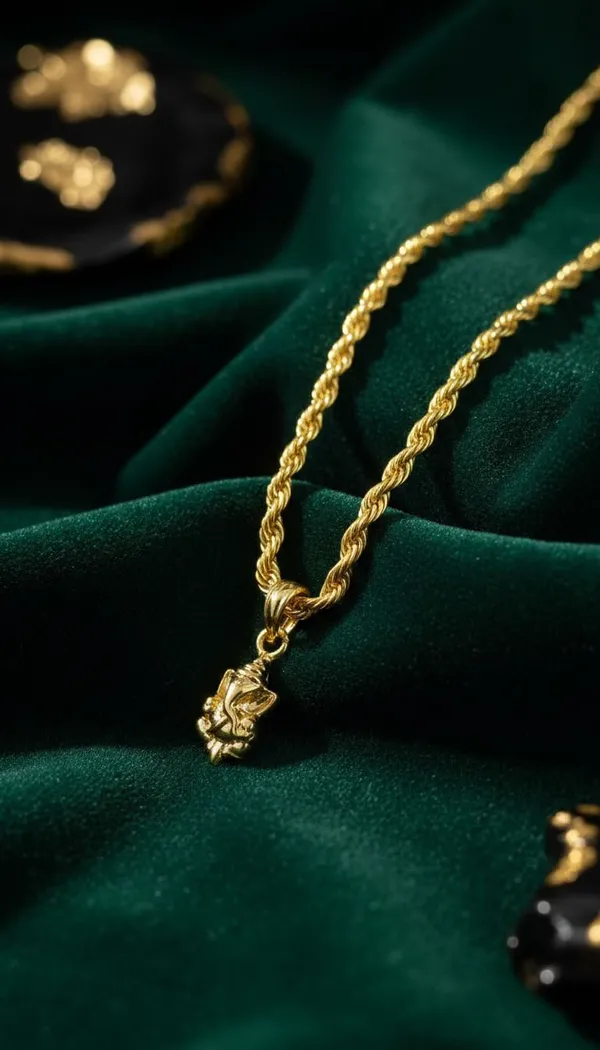 Gold_Stainless_Steel_Rope_Chain_Pendant_Necklace