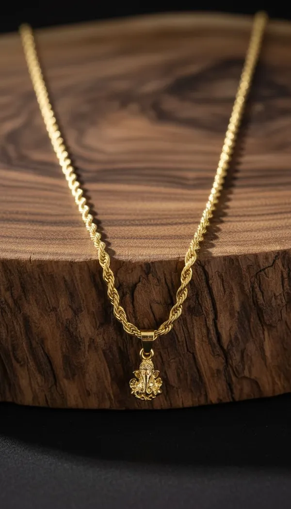 Gold_Stainless_Steel_Ganesha_Pendant_Necklace