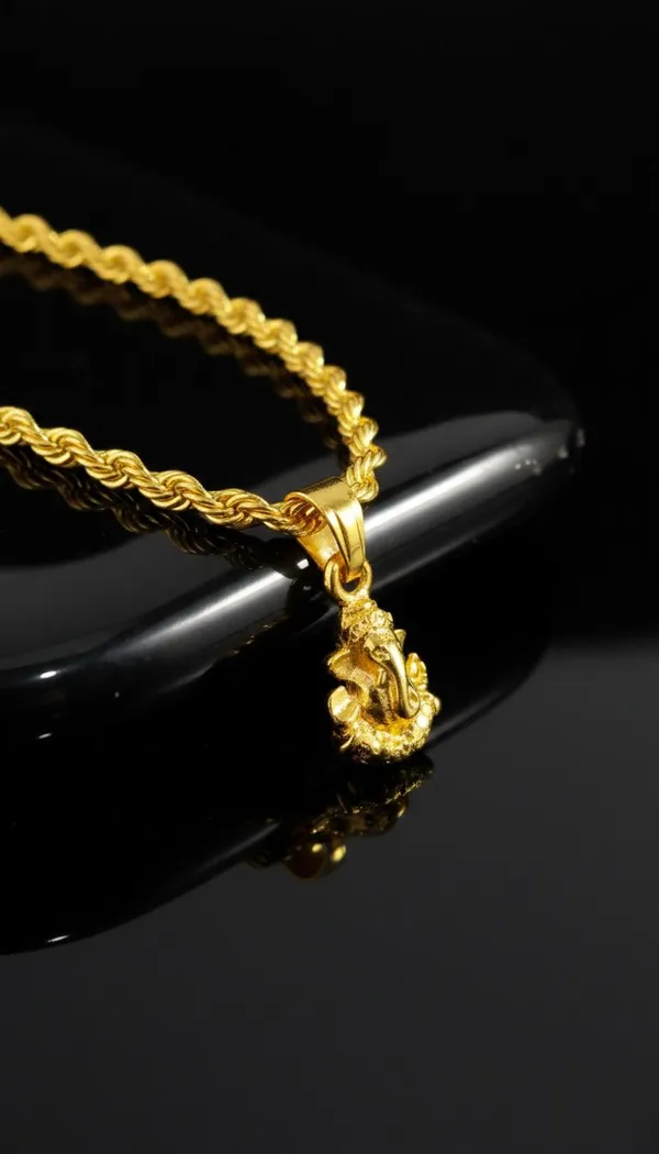 Gold_Stainless_Steel_Ganesha_Pendant_Necklace