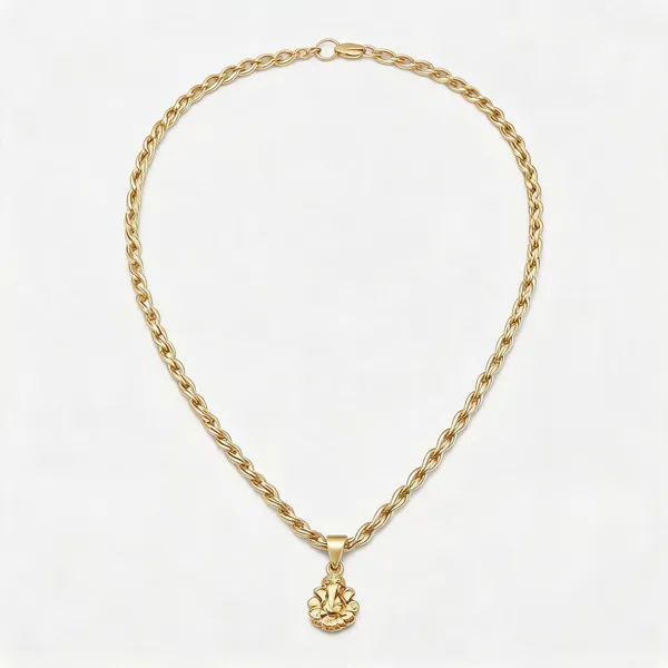 Gold_Stainless_Steel_Ganesha_Pendant_Necklace