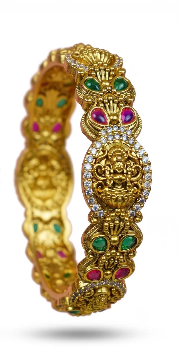 Gold_Tone_Cz_Temple_Design_Brass_Copper_Bangles_For_Women