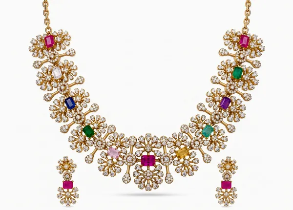 Multicolor_Matte_Polish_Cz_Gold_Tone_Necklace_Set_With_Earrings_For_Women