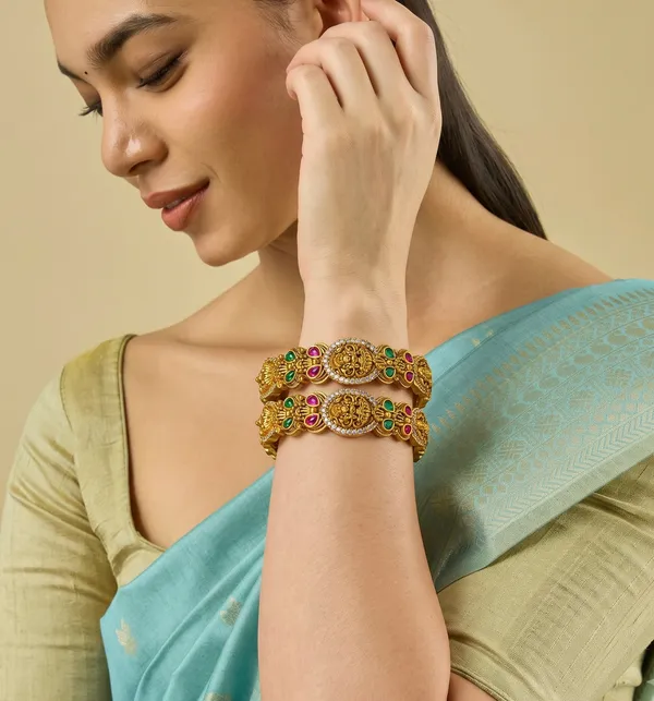 Gold_Tone_Cz_Temple_Design_Brass_Copper_Bangles_For_Women