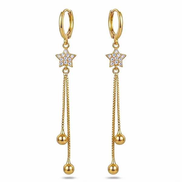 Gold_Tone_Micro_Plated_Cz_Star_Charm_Drop_Earrings_For_Women_-_Pack_Of_2
