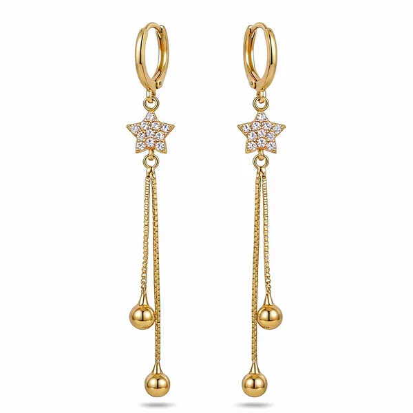 Gold_Tone_Micro_Plated_Cz_Star_Charm_Drop_Earrings_For_Women_-_Pack_Of_2
