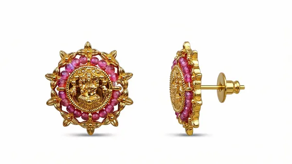 Gold_Tone_Nakshi_Polish_Crystal_Lakshmi_Temple_Stud_Earrings_For_Women_-_Pack_Of_2