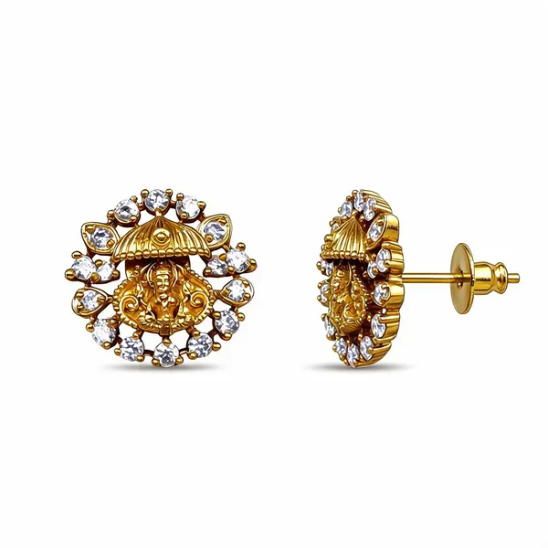 Gold_Tone_Nakshi_Polish_Cz_Decorative_Stud_Earrings_For_Women_-_Pack_Of_2