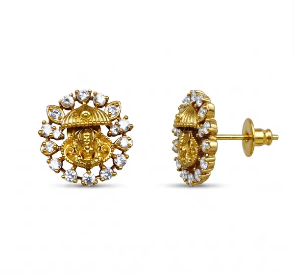 Gold_Tone_Nakshi_Polish_Cz_Decorative_Stud_Earrings_For_Women_-_Pack_Of_2