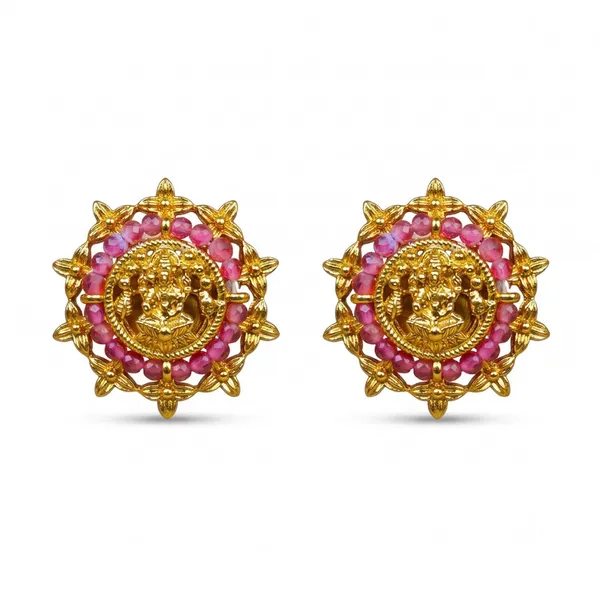 Gold_Tone_Nakshi_Polish_Crystal_Lakshmi_Temple_Stud_Earrings_For_Women_-_Pack_Of_2