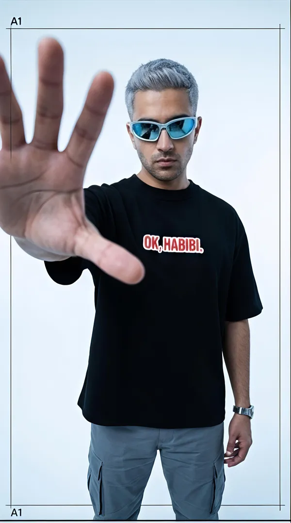 Black_Cotton_Ok,_Habibi_Print_Crew_Neck_T-Shirt_For_Unisex_Available_in_(_Regular_|_Over_Sized_|_Crop_Top_)