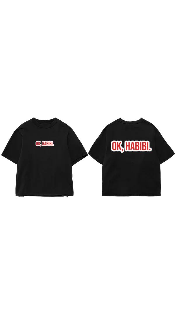 Black_Cotton_Ok,_Habibi_Print_Crew_Neck_T-Shirt_For_Unisex_Available_in_(_Regular_|_Over_Sized_|_Crop_Top_)