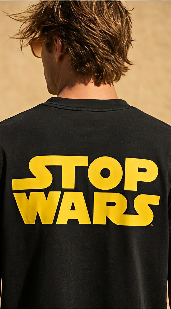 Black_Cotton_STOP_WARS_Graphic_Print_T-Shirt_For_Unisex_Available_in_(_Regular_|_Over_Sized_|_Crop_Top_)