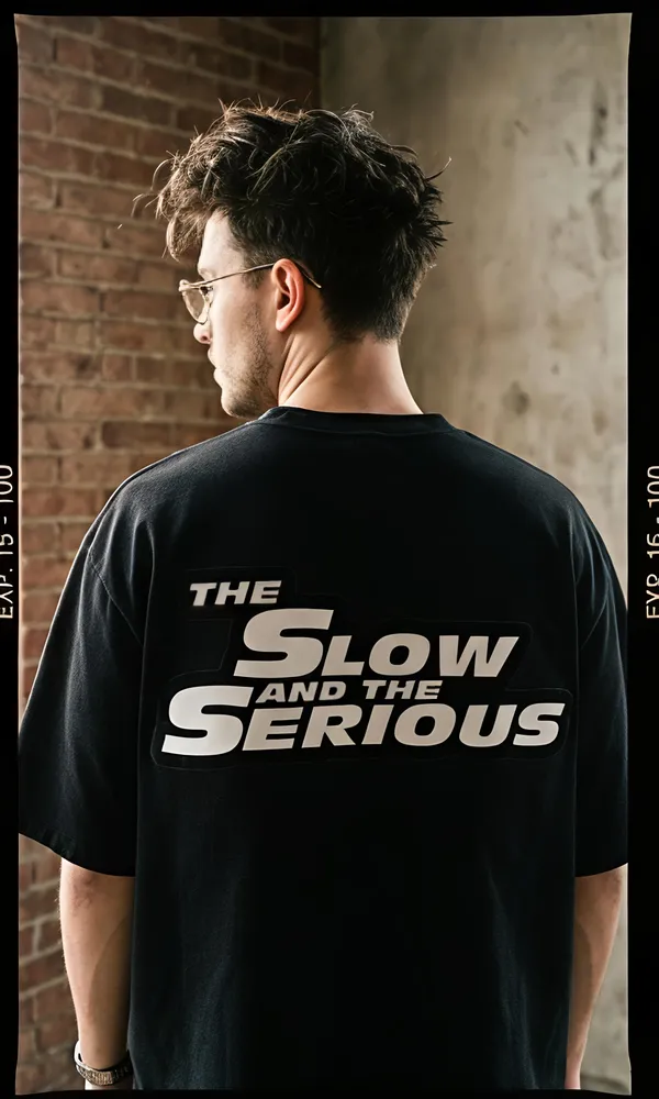 Black_Cotton_Slow_and_the_Serious__Print_Crew_Neck_T-Shirt_For_Unisex_Available_in_(_Regular_|_Over_Sized_|_Crop_Top_)