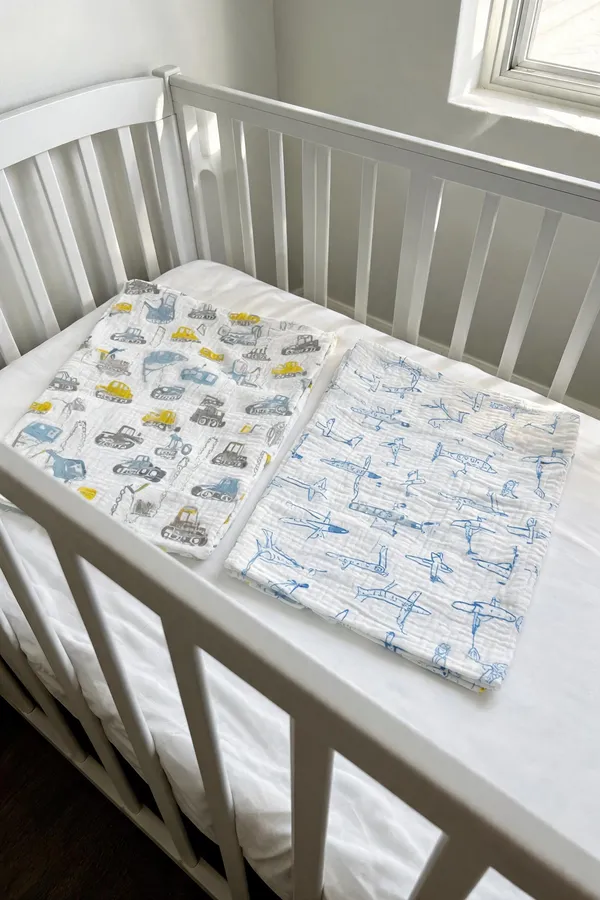 White_Vehicle_Print_Baby_Swaddle_Blanket_110X110_Set-Of-2_Aviator
