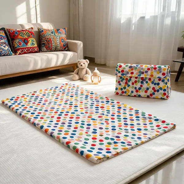 Printed_Cotton_Baby_Spread_And_Stroller_Shade_110X110_Polka_Dots_Swaddle