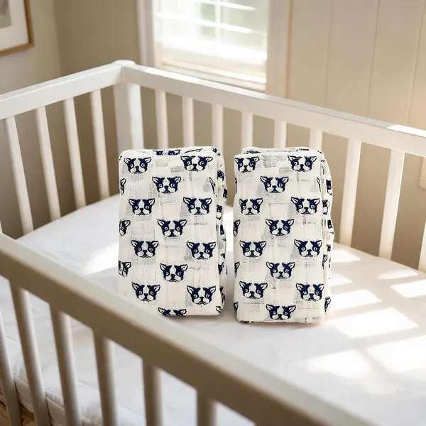 White_Dog_Print_Lightweight_Woven_Blanket_-_80_X_80_Cms_-_Pack_Of_2
