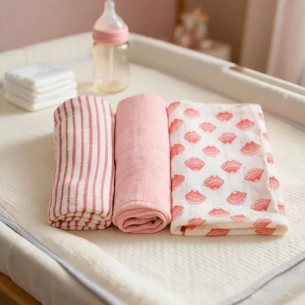 Pink_Striped_And_Shell_Print_Baby_Cloth_Set_80X80_Pink-Set_Of_3_Pink-Combo_Withs_Stripes