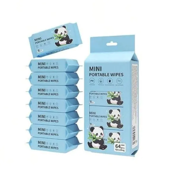 Mini_Portable_Panda_Design_Wet_Wipes_64_Pieces