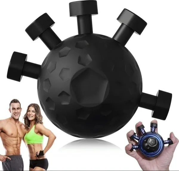 Black_Textured_Silicone_Spherical_Massage_Ball_With_Multi-Grip