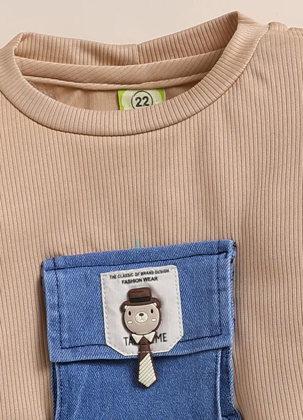 Beige_Ribbed_Cotton_Denim_Pocket_Sweatshirt_For_Kids