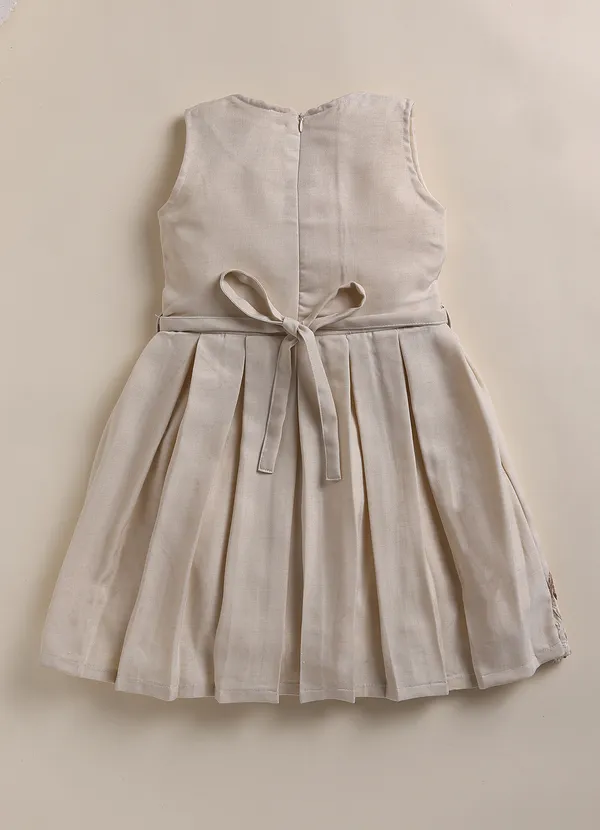 Beige_Cotton_Blend_Embroidered_Dress_With_Jacket_And_Leggings_For_Girls