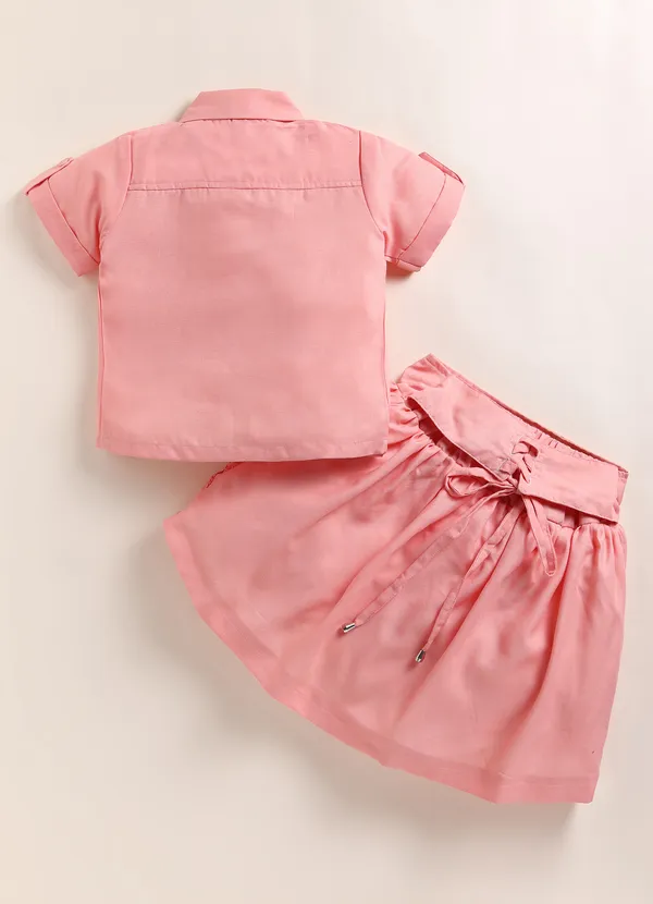 Pink_Pleated_Floral_Embroidered_Top_And_Skirt_Set_For_Girls