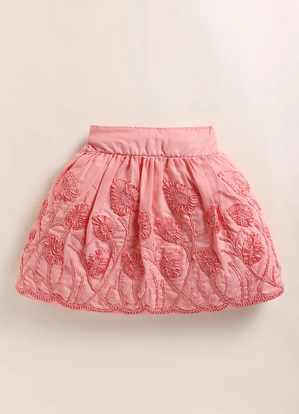 Pink_Pleated_Floral_Embroidered_Top_And_Skirt_Set_For_Girls