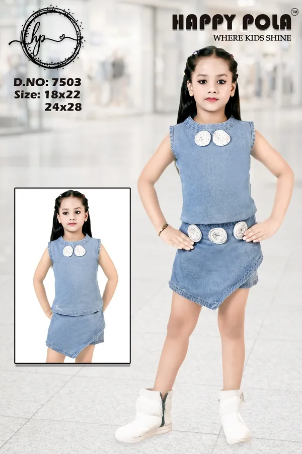 Blue_Denim_Sleeveless_Top_And_Skirt_Set_For_Girls