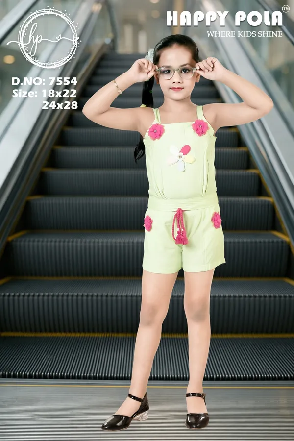 Yellow_Cotton_Floral_Applique_Sleeveless_Jumpsuit_For_Girls