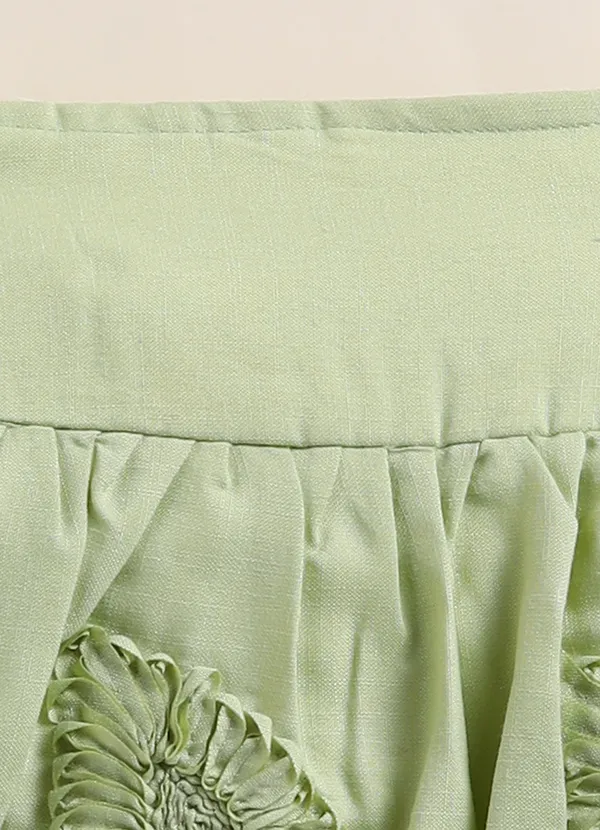 Green_Cotton_Embroidered_Shirt_Skirt_Set_For_Girls