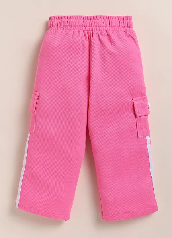Pink_Ribbed_Cotton_Printed_Top_And_Cargo_Pants_Set_For_Girls