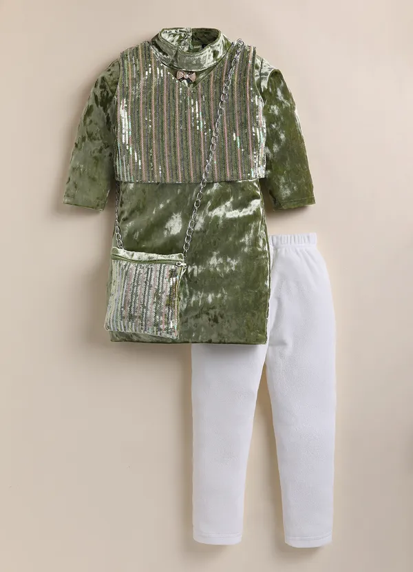 Green_Sequin_Embellished_Sleeveless_Crop_Top_For_Girls