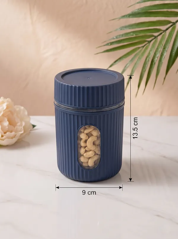 Plastic_Modern_Ribbed_Dark_Blue_Kitchen_Storage_Container_Set_Of_3