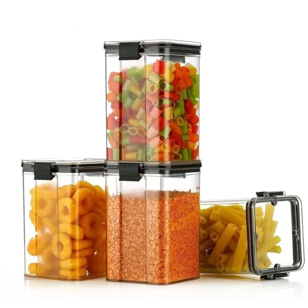 Plastic_Modern_Clear_Clip_Lid_Food_Storage_Container_Set_Of_8