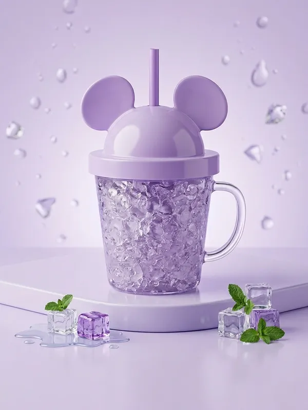 Purple_Mouse_Ear_Lid_Plastic_Baby_Straw_Cup_With_Handles