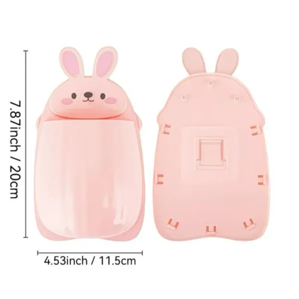 Plastic_Bunny_Shaped_Pink_Wall_Mounted_Bathroom_Organizer_Set_Of_2