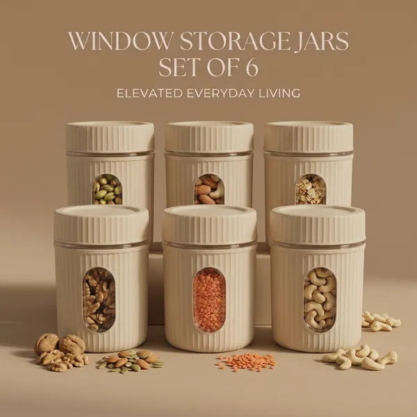 Plastic_Modern_Ribbed_Cream_Dry_Fruit_Storage_Jar_Set_Of_6