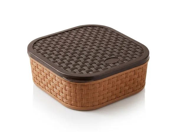 Plastic_Woven_Pattern_Brown_Storage_Basket_With_Lid