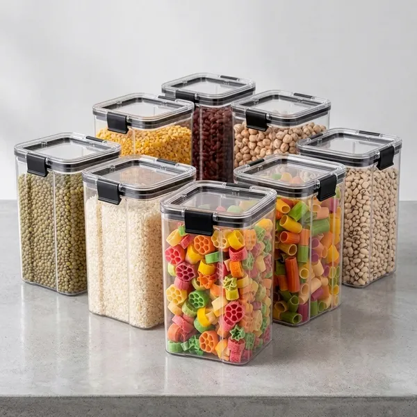 Plastic_Modern_Clear_Clip_Lid_Food_Storage_Container_Set_Of_8