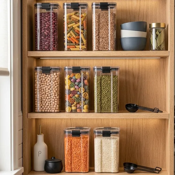Plastic_Modern_Clear_Clip_Lid_Food_Storage_Container_Set_Of_8