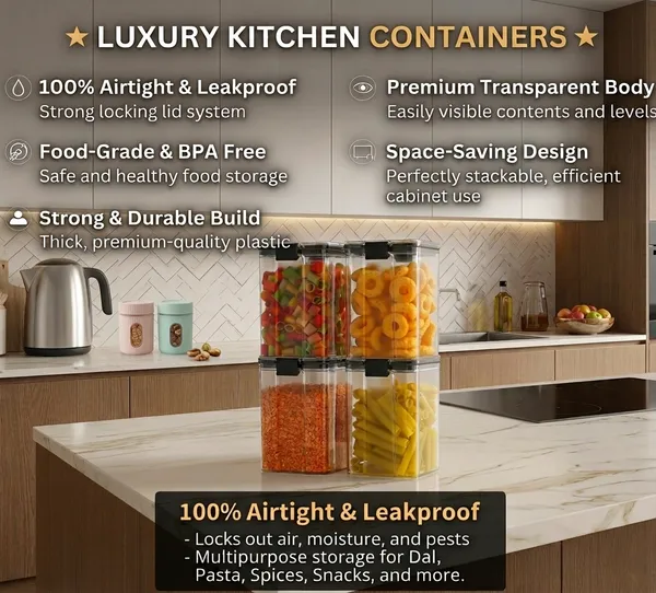Plastic_Modern_Clear_Clip_Lid_Food_Storage_Container_Set_Of_8