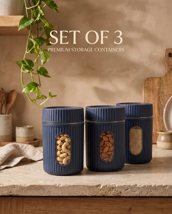 Plastic_Modern_Ribbed_Dark_Blue_Kitchen_Storage_Container_Set_Of_3
