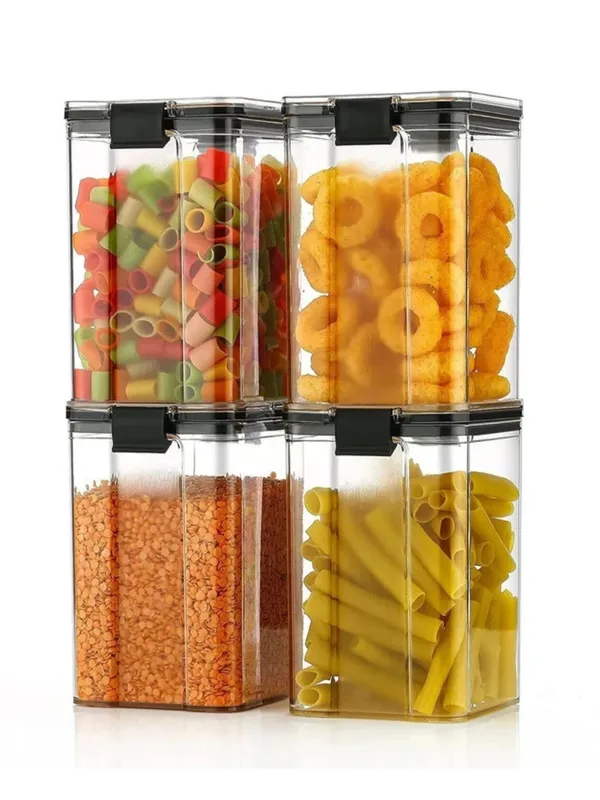 Plastic_Modern_Clear_Clip_Lid_Food_Storage_Container_Set_Of_4