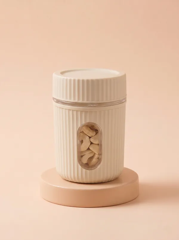 Plastic_Modern_Ribbed_Cream_Dry_Fruit_Storage_Jar_Set_Of_6