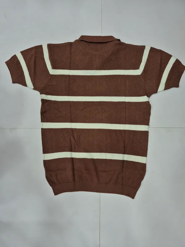 Brown_Knited_Half_Sleeve_Polo_T-Shirt_for_Men
