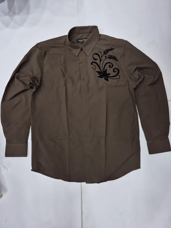 Brown_Velvet_Embroidery_Full_Sleeve_Shirt_for_Men